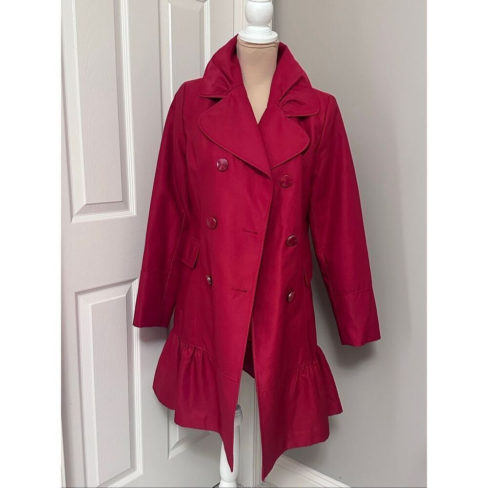 Beautiful Donatella Double Breasted Ruffle Hem Coat